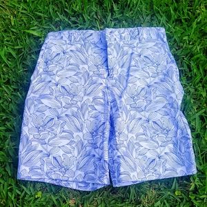 Blue & White Tropical Boys Shorts
